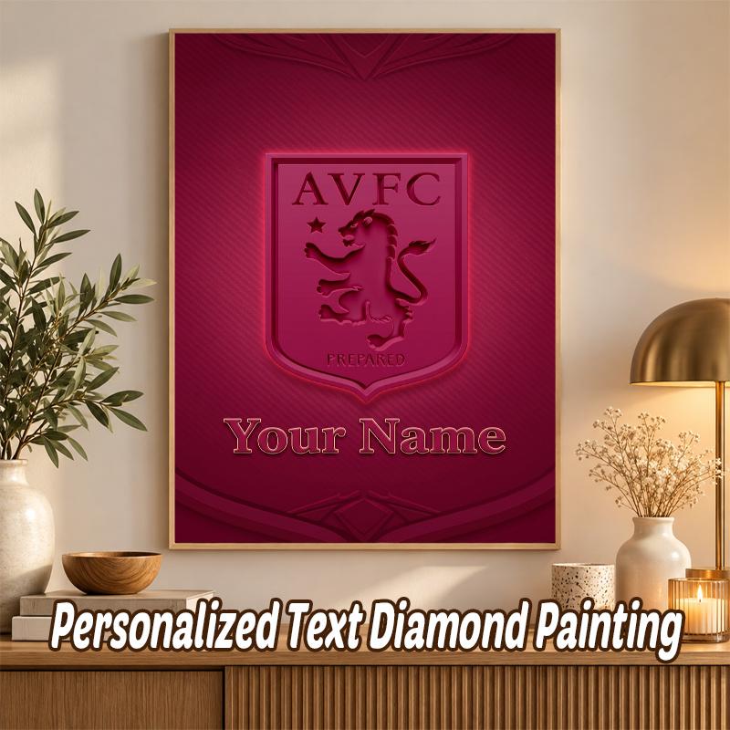 Aston Villa Custom Name Text 5D Diamond Painting Kit DIY Full Drill Diamond Art Decoration