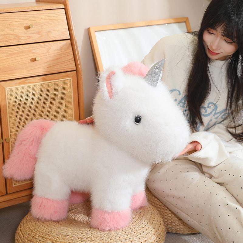 cute dreamworld unicorn plush Toy Cartoon Animal unicorn Pink Purple Plush Doll Home Decor Gift Kids