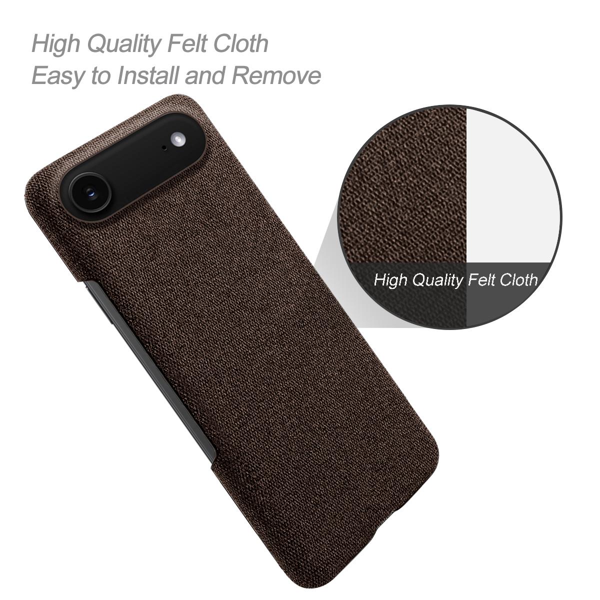 

For iPhone 17 Air Phone Case Cloth Texture Anti-Scratch Protective PC Back Cover Grey