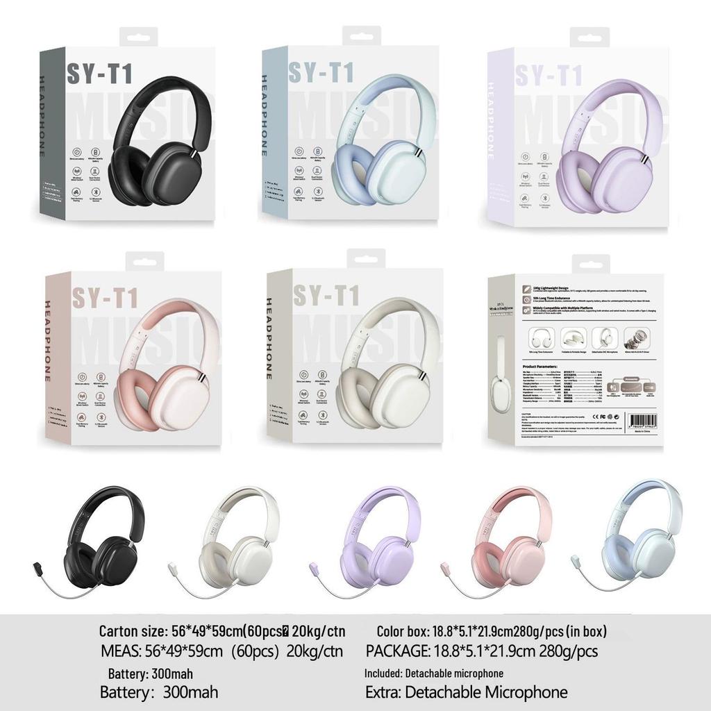 Kabellose Over-Ear Bluetooth-Kopfhörer mit Mikrofon und großem Akku für Gaming