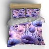 Elegant Purple Floral Three-Piece Set Kid'S And Adults' Bedroom Decor, Exquisite Three-Piece Bedding Set Gift