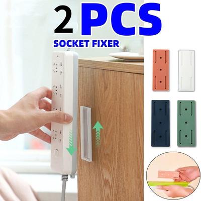 Organizzatori porta prese da 2 pezzi Fissatore di prese Potente cavo autoadesivo montato a parete senza tracce senza soluzione di continuità
