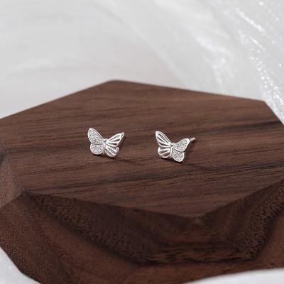 Butterfly Earrings Simple Literary Style Niche High-end Feeling Exquisite Small Earrings