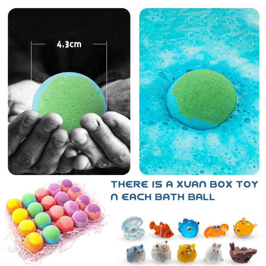 Toy Bath Bomb Set, Containing Surprise Toys In Bath Gel, A Children's Bath Toy Gift