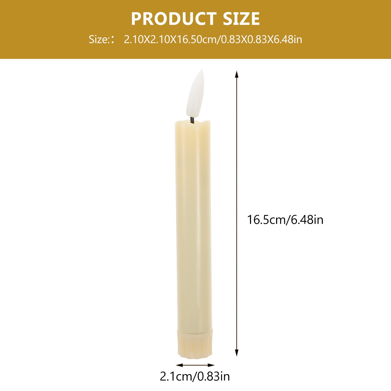

1Set Simulated LED Flameless Candles for Wedding Birthday Halloween Decorative Lights Operated LED Lamp бежевий