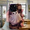 Phone Case: 2D Flat Design Suitable for iPhone 18, 17, 16, 15, 14, 13 Pro Film Protective Case, Couple Style, Cute Ghost, Christmas and Halloween Gift