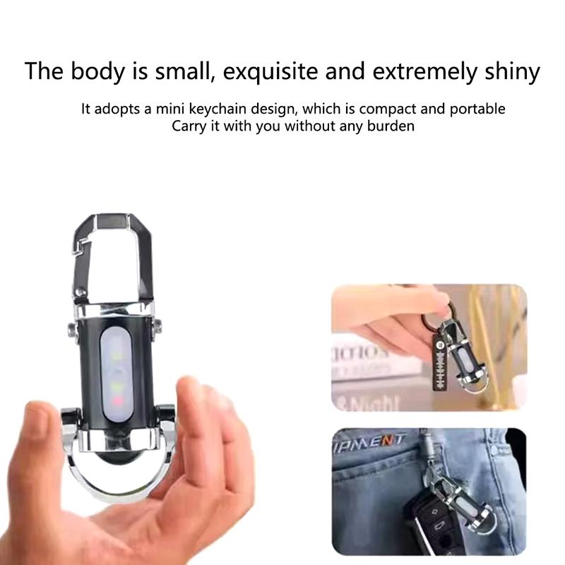 Led Keychain Flashlight Multifunctional Cob Work Light Keyring Practical Inspection Light Key Chain For Outdoor Activities