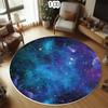 Round Galaxy Area Rug 3D Starry Sky Print Soft Non-Slip Carpet for Kids Bedroom Living Room Playroom Space Themed Home Decor