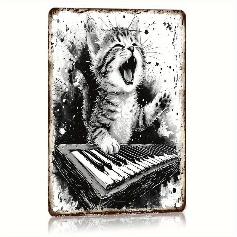 Vintage Style Metal Tin Sign Cute Cats Dogs for Cafe Interior