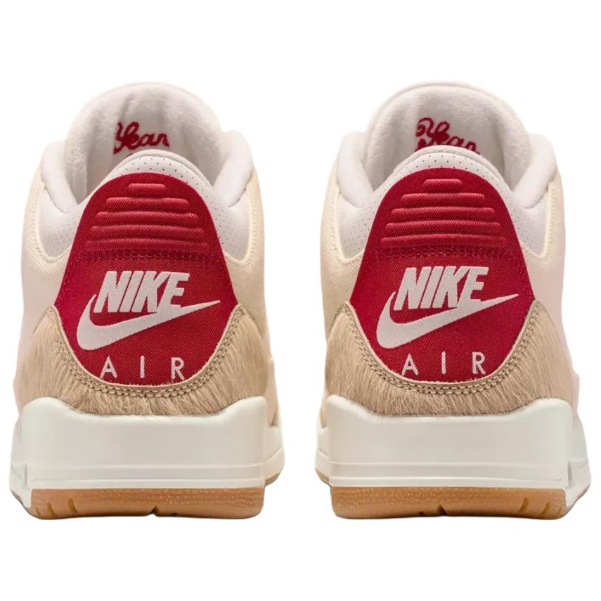 Air Jordan 3 Retro Neujahr der Ratte Herren Sneaker Tan Denim Sail-Gym-Red IR0910-400