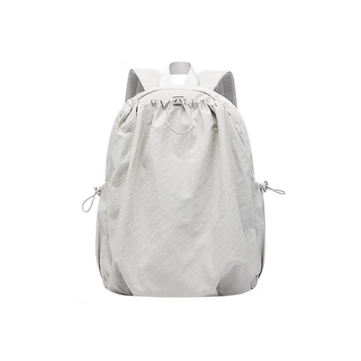 

New Anta Washed Cloth Backpack Medium Size Unisex Night Mist Gray 192518155U-2 27.9*16.0*40.1CM
