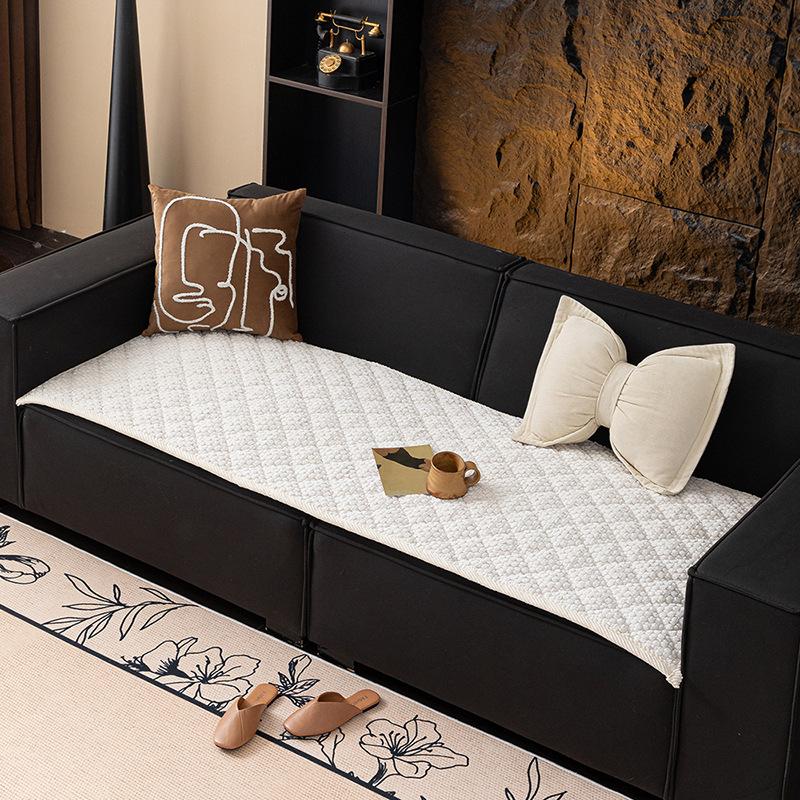Corduroy Solid Color Thickened Non-Slip  Explosion Machine Washable Sofa Cushion Bay Window Cushion  New Straight Row Seat Cushion
