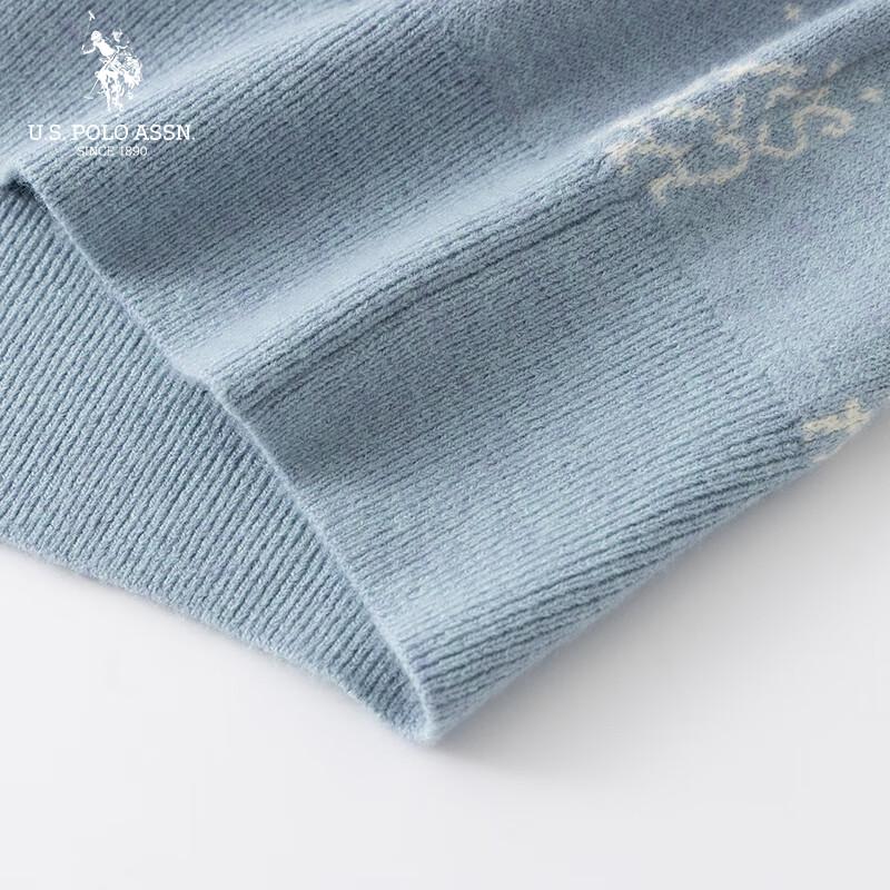 U.S. POLO ASSN. Women's Wool Blend Long Sleeve Knit Polo Sweater