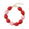 Party Accessory Fruit Beaded Bracelet in Resin with Adjustable Clasp Chain, Fun Gift Bangle for Daily Styling