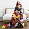 DBZ Goku Pattern Blanket Cover Flannel Soft Throw Blankets for Outdoor Travel Bedroom Quilt