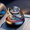 1pcs Solar Aromatherapy Ornaments Car Double Suspended Crystal Ball Rotating Aromatherapy Perfume Ornaments Creative Ornaments