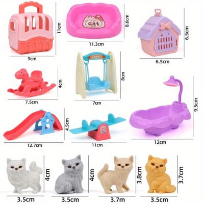 Niedlicher Hundekorb, Familienspielzeug, Hundepuppenset, Hundekäfigspielzeug, Spielszene, Spielzeug, Weihnachtsdekoration und Thanksgiving-Geschenke