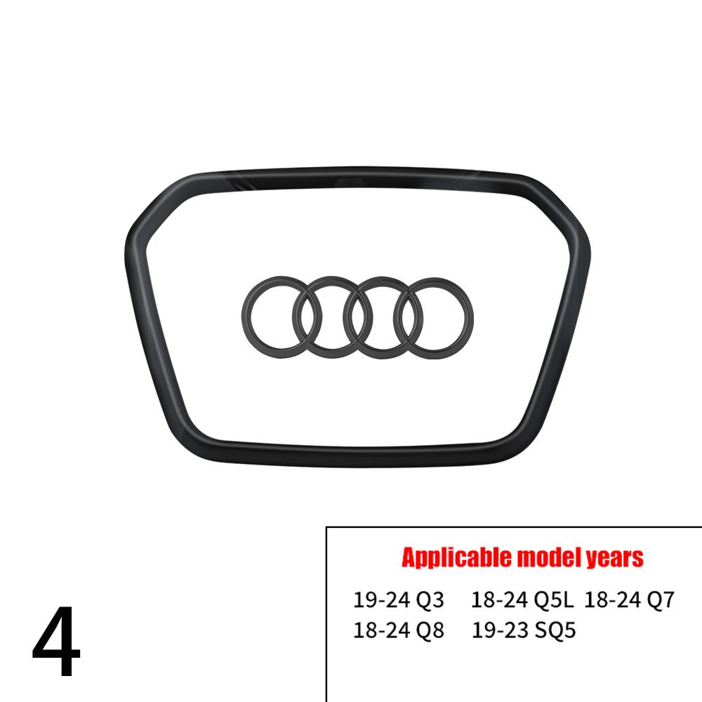Car Steering Wheel Center Emblem Logo Stickers Trim Frame Decor Ring Cover For AUDI A3 A4 A5 A6L A4L A8 Q5 Q3 Q7 Q8 Accessories