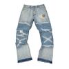 EastRogue High Street Washed Faded Distressed Baggy Jeans Straight Baggy Retro Casual Denim Trousers Vintage Loose Denim Pants