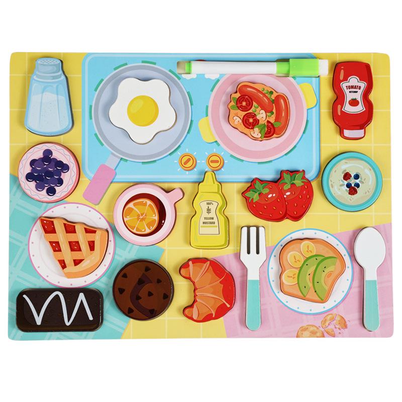 Interactive Wooden Play Kitchen & Cutting Toy Set for Kids