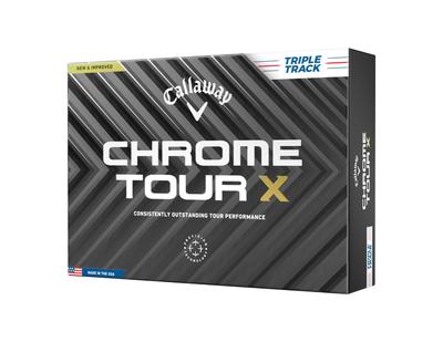 Callaway Golf Ball CHROME TOUR X 24 TRIPLE TRACK 1 Dozen (12 Pieces) 4 Piece Construction Triple Track White