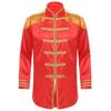 Men's Halloween SGT Sergeant Pepper Costume Jacket Marching Band Rock Man 60s Satin Cardigan Coat
