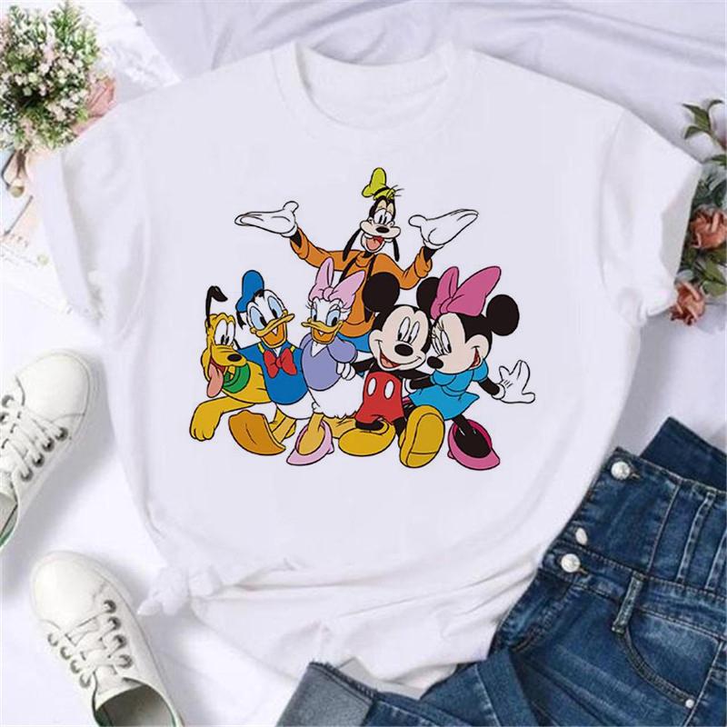 2025 New Popular Kawaii Disney T-shirt Cartoon Women Disney T-shirt Fun Top Fashion Women's T-shirt
