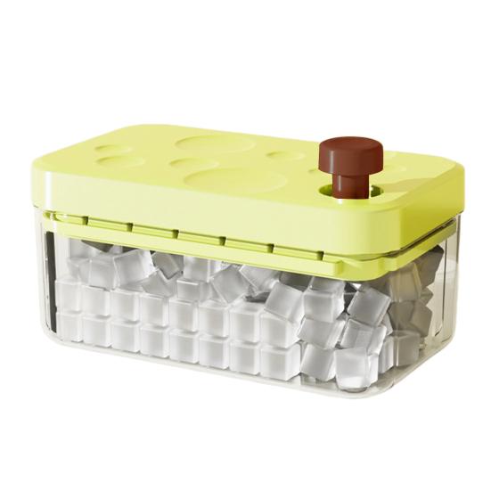 

Ice Cube Tray with Lid And Bin Large Capacity Ice Cube Mold for Freezer Stackable BPA Free Single Layer зелений