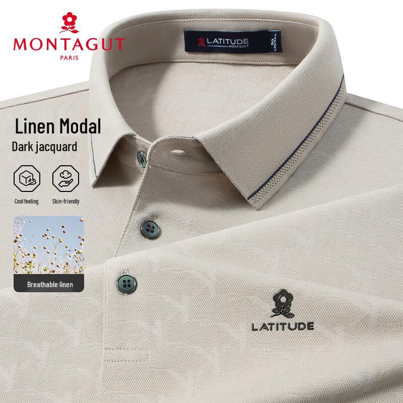 

MONTAGUT Men s Summer Breathable Modal Blend Solid Polo Shirt 3XL (56)