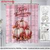 1Pc Thanksgiving Autumn Harvest Pumpkin Print Waterproof Shower Multi Size Privacy Curtain With 12 Hooks Easy Installation