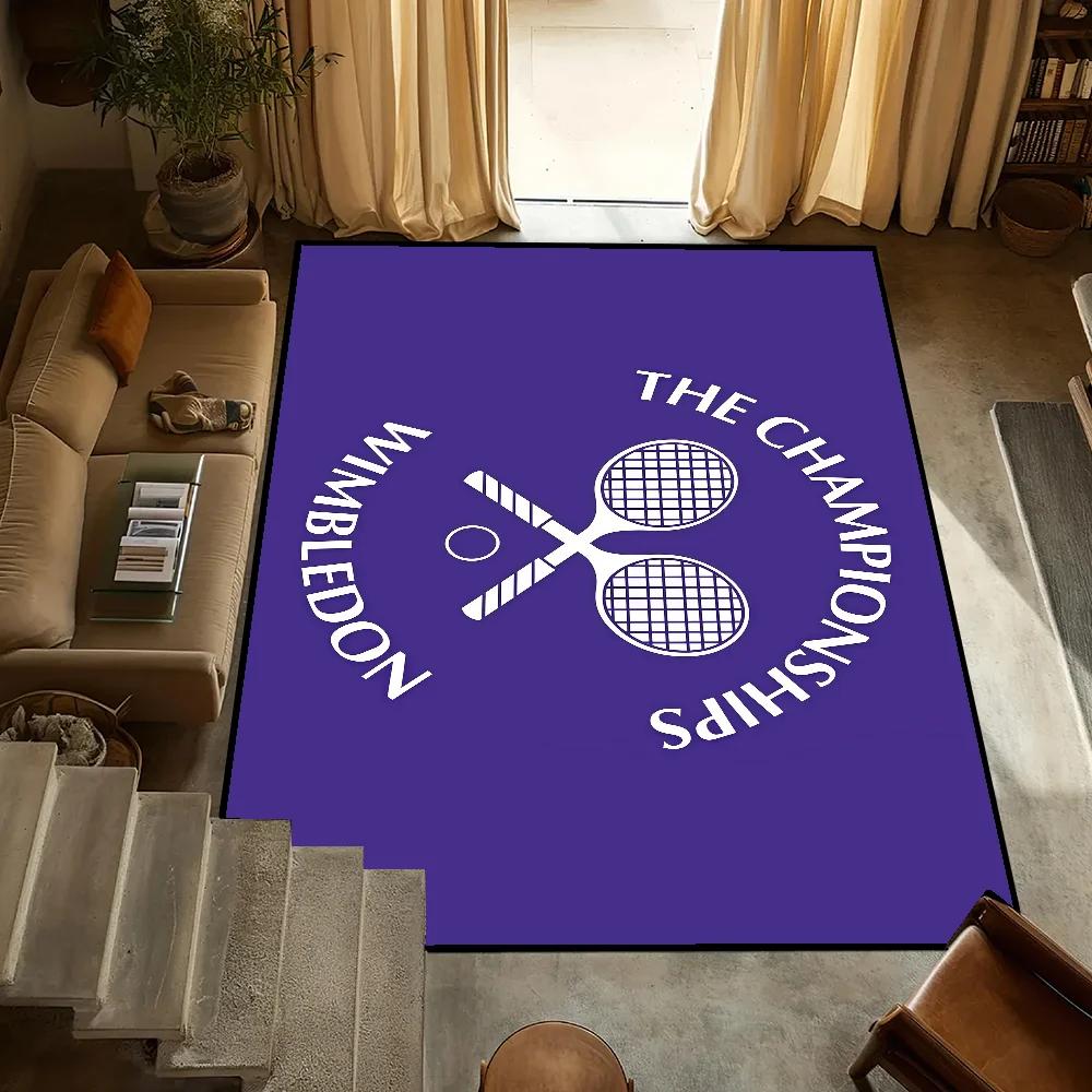 Wimbledon Championships Doormat Handmade Tufted Durable Anti Slip Entrance Rug for Kitchen Bedroom Living Room Tennis Fan Decor