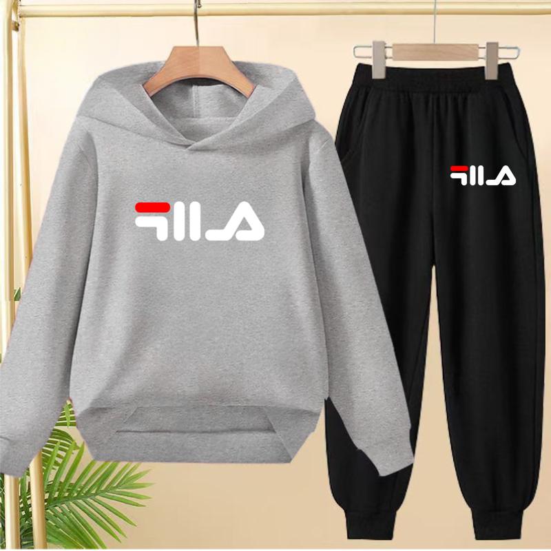 Children's Pullover Pink Coat Hoodie Sweatshirt Top + Pants Boys Girls Toddler 3-12Yrs Clothes Casual Sports Jogging Fashion Set