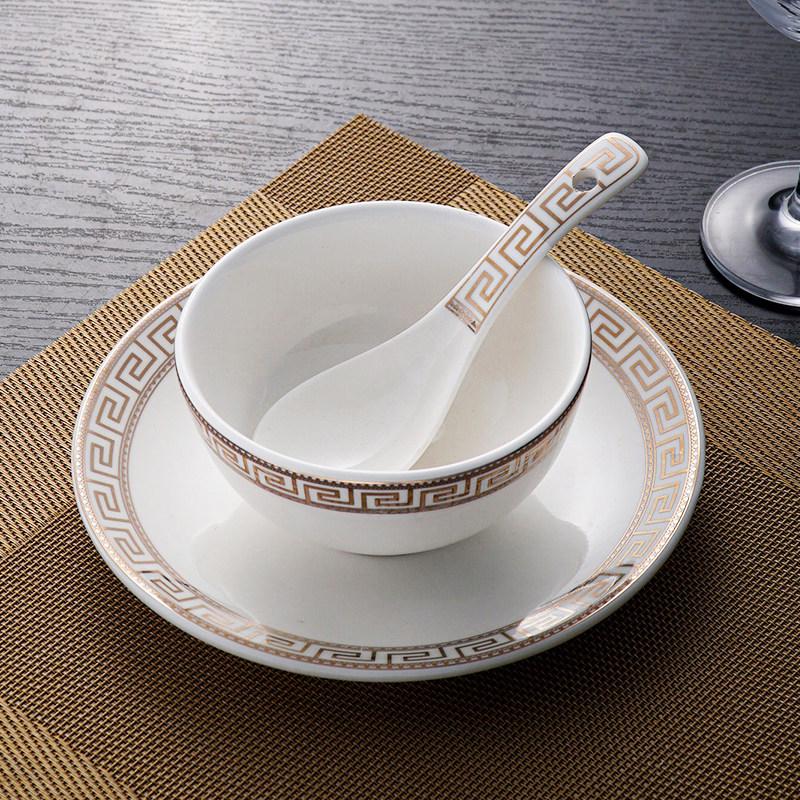 Hotel Restaurant Ceramic Tableware Set: Plates, Bowls, Cutlery, Chopsticks for Private Rooms - 7 or 8 Pieces