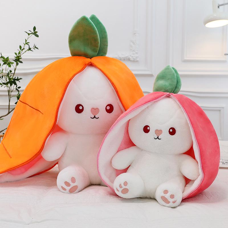 Strawberry Bunny Plush: Cute Radish-Inspired Companion with Big Ears