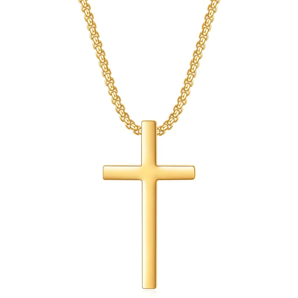 Simple Cross Stainless Steel Men's Necklace Pendant Titanium Steel Necklace Accessories