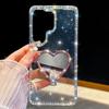 Flash diamond IMD Samsung S11Ultra mobile phone case A11 love mirror holder S11 anti-drop protective case hard