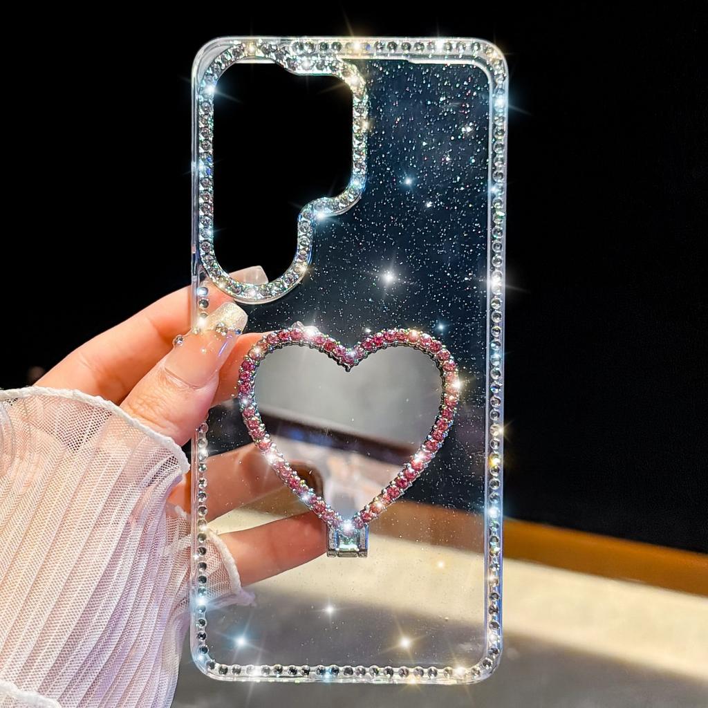 Flash diamond IMD Samsung S11Ultra mobile phone case A11 love mirror holder S11 anti-drop protective case hard