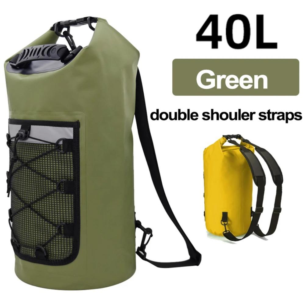 BEPAN 40L Floating Dry Bag for Kayaking Swimming Beach Waterproof Water Sports Rafting Boating Backpack Mesh Kayak Roll Top Travel Bag