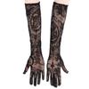 Stretchable Fabric Gloves with Skeleton Crosses Artwork Costume Glove For Halloween Celebrations And Role Play Costumes