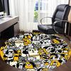 1pc Doodle Dogs Office Round Area Rug,  Mat Suitable ForOffice, Under Office Chairs Bedroom Living Room Home Decor, Room Deco