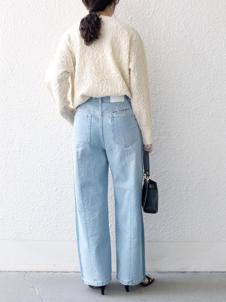 Ships Any Machine Washable Sideline Straight Wide Denim Pants, 723100084, Sky Blue, Size 38