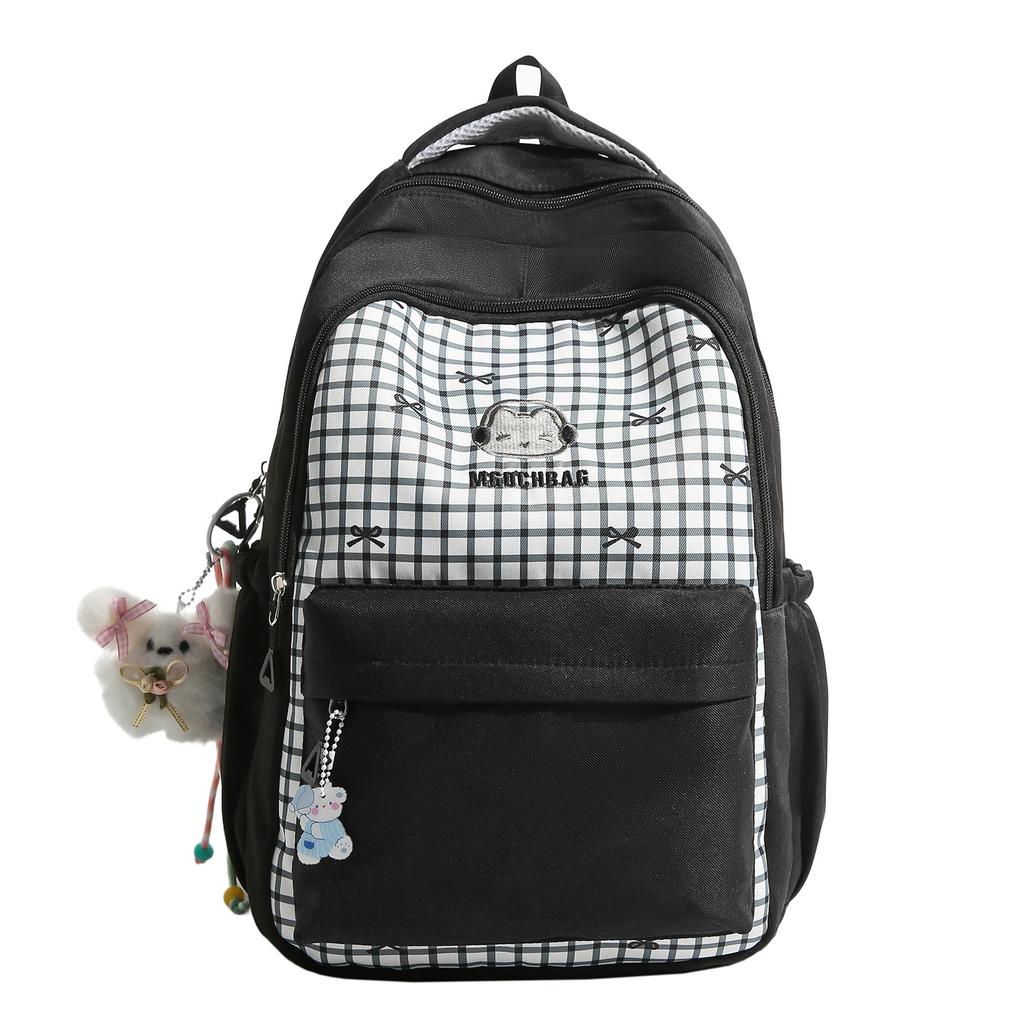 Schoolbag High School Backpack Female Cute Small Fresh Bag Sweet Large Capacity Japanese Plaid Schoolbag Female Niche Casual Backpack