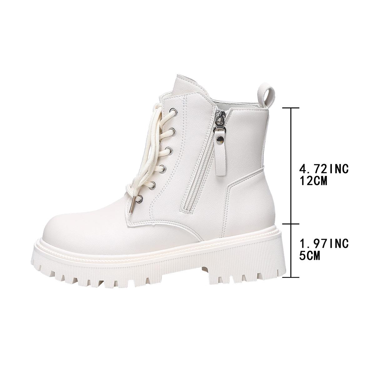 

Повседневные универсальные одинарные ботинки 2025 новая большая размерная сетка осень круглый носок британский стиль однотонные женские ботинки Мартин 42 бежевый