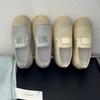 Mesh Hollow Breathable Fisherman Shoes Women's One-pedal Lazy Loafers 2025 Summer New Straw Biscuit Women's Shoes