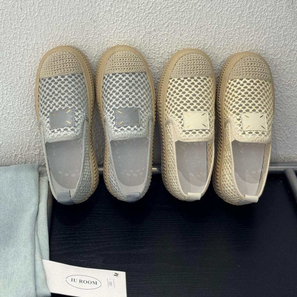 Mesh Hollow Breathable Fisherman Shoes Women's One-pedal Lazy Loafers 2025 Summer New Straw Biscuit Women's Shoes