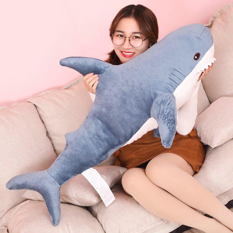 Big Size Funny Soft Bite Shark Plush Toy Pillow Appease Cushion Gift for Children