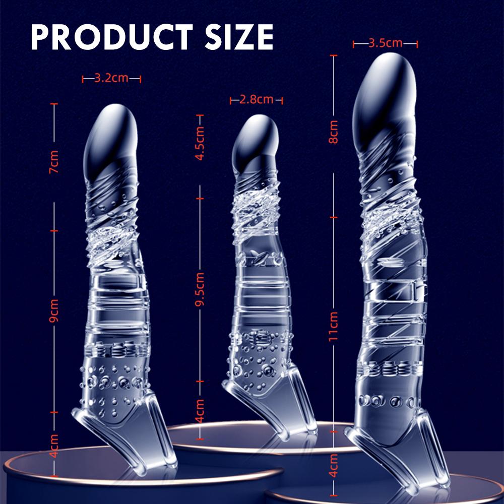 Elastické prodlužovací návleky na penis Opakovaně použitelné měkké kondomy s odloženou ejakulací Kondomy prodlužující penis prodlužující rukávy pro dospělé Sexuální hračky pro dospělé