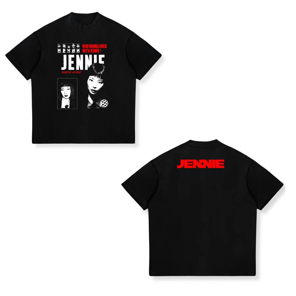 Jennie Ruby Album Printing TShirt Jennie Pretty Girl Unisextra Tshirt Unisex Fan Gift Tee Women Cotton High Quality Soft Top