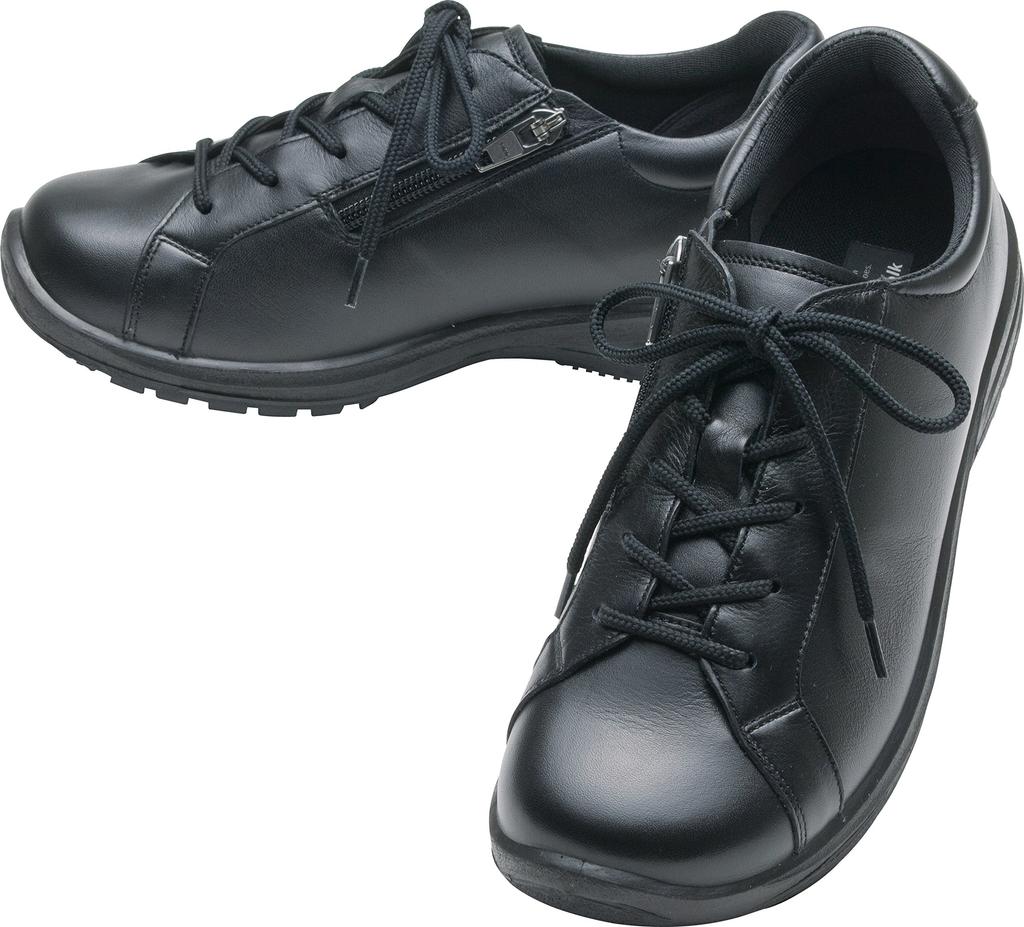 Asahi Medical Walk Women's Walking Shoes WK L001 Black, Size 24.0 cm, 4E