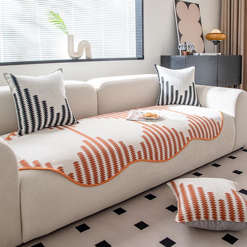 1 Pc Special-shaped Sofa Cushion, All-season Universal Chenille Sofa Slipcover, Anti Slip Cover, Furniture Protector For Bedroom